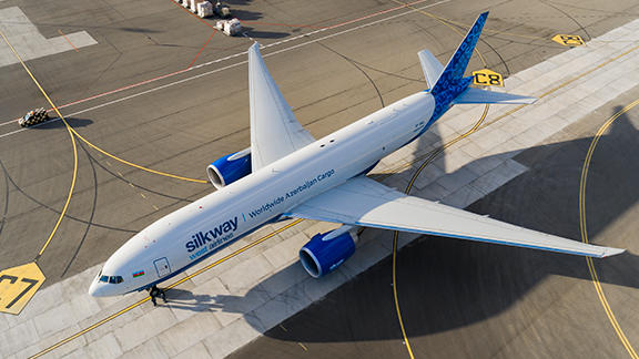 Silk Way West Airlines şirkətinin üçüncü Boeing 777 yük təyyarəsi Bakıya gəlib