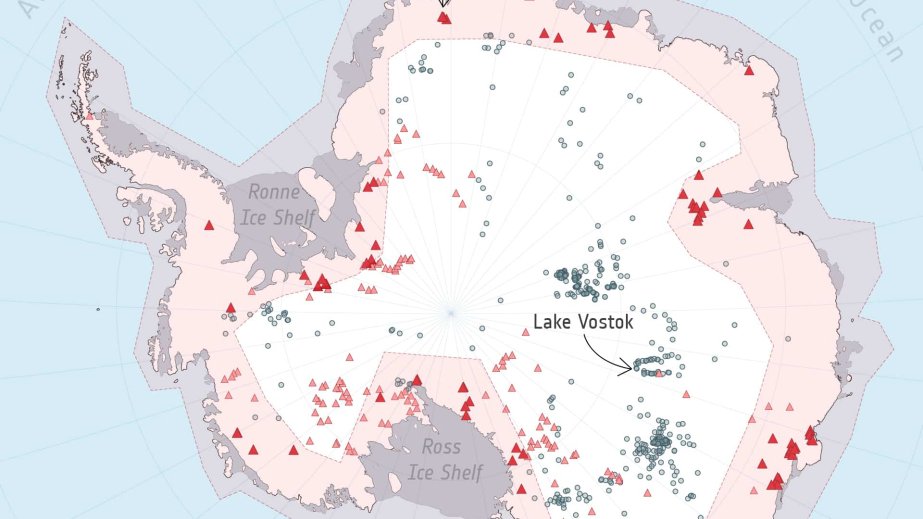 Alimlər Antarktida buzlaqlarının altında 85 yeni “aktiv” göl aşkar ediblər