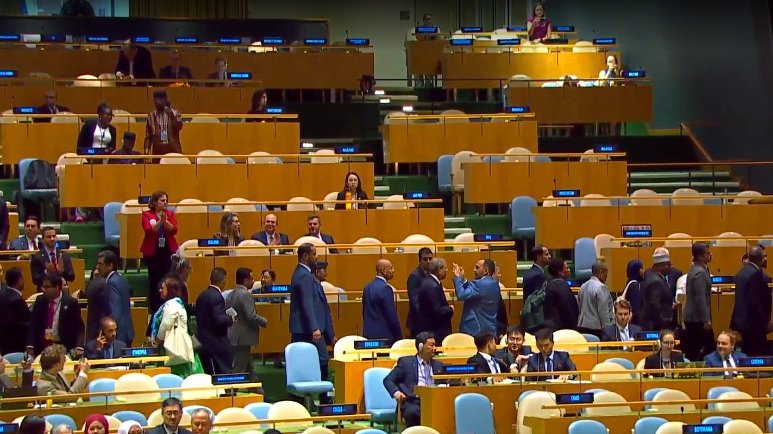 Netanyahu, BM Genel Kurulu'ndaki konuşması sırasında protesto edildi