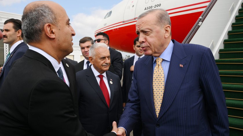 President of Türkiye Recep Tayyip Erdoğan arrives in Azerbaijan