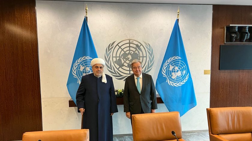 Qafqaz Müsəlmanları İdarəsinin sədri Nyu-Yorkda BMT-nin Baş katibi ilə görüşüb