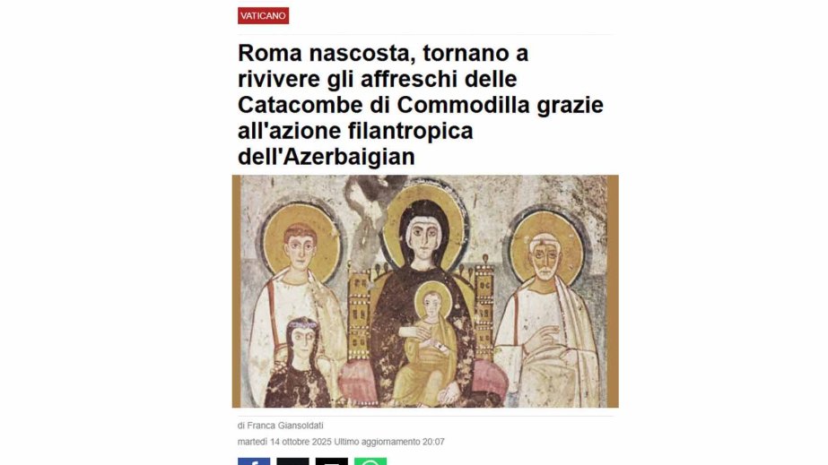 Italian newspaper highlights Azerbaijan's restoration of major historical monuments in the Vatican