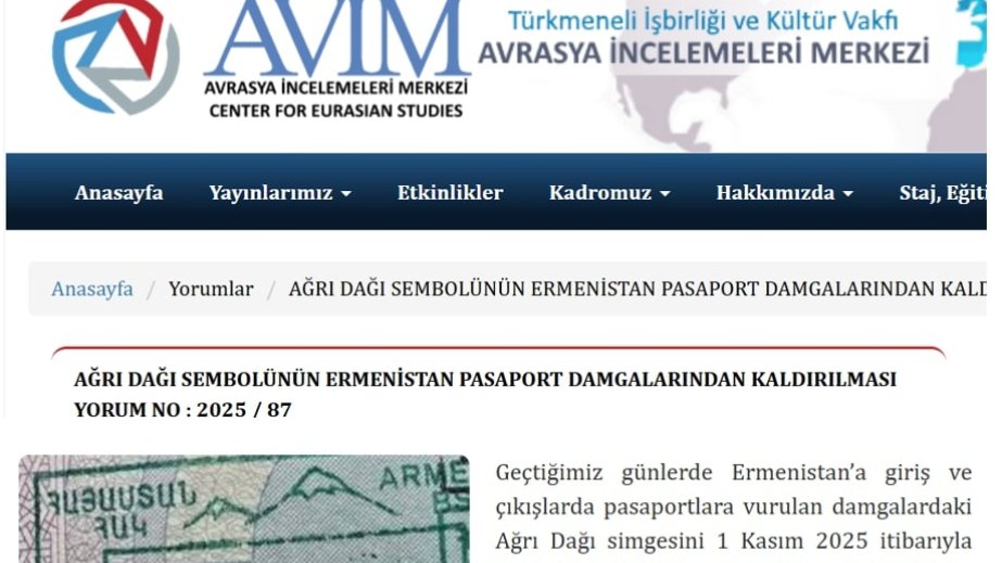 Türkiyəli ekspert: Ermənistanın Türkiyəyə qarşı ərazi iddialarının hər hansı şəkildə xatırladılması yolverilməzdir