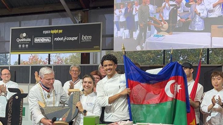 Fransız mətbəxinin ən yaxşı yeməyi üzrə Dünya Kubokunda azərbaycanlı aşpaz 2-ci yerə layiq görülüb