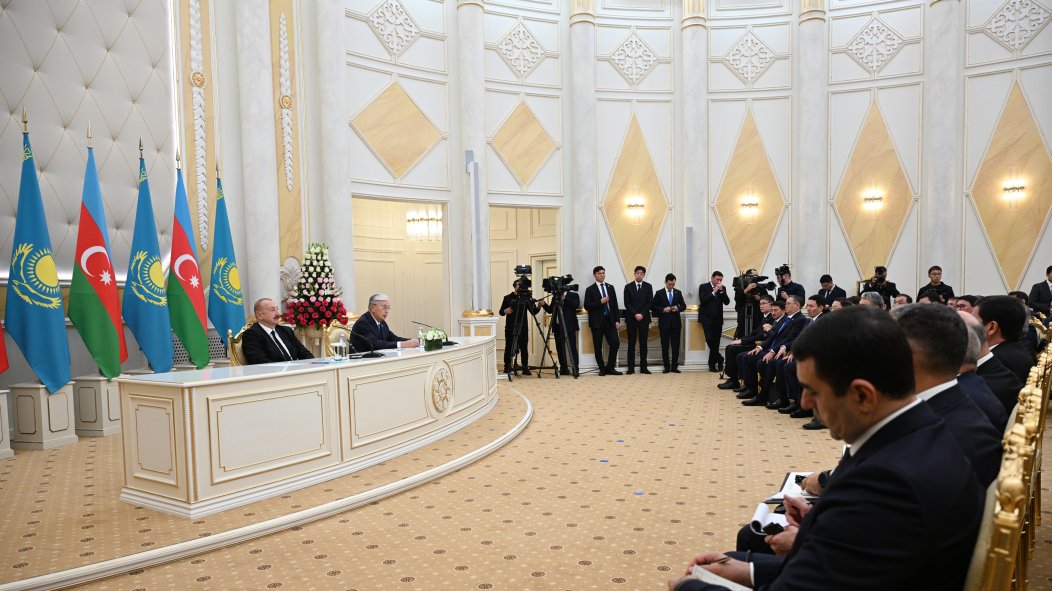 Presidents of Azerbaijan and Kazakhstan delivered press statements