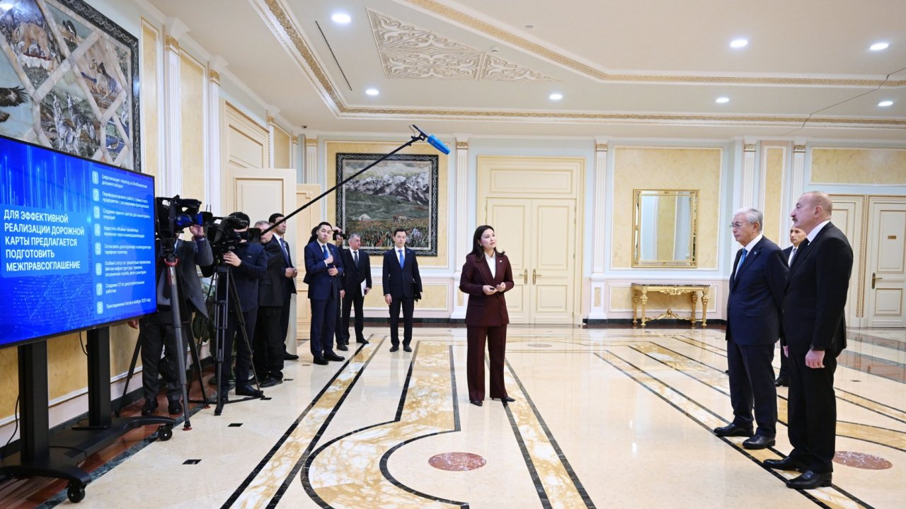 Astanada Prezident İlham Əliyevin və Kasım-Jomart Tokayevin iştirakı ilə “Orta dəhlizin inkişafı” birgə layihəsinin təqdimatı olub