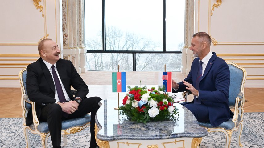 Prezident İlham Əliyevin Slovakiya Milli Şurasının sədri ilə təkbətək və geniş tərkibdə görüşləri olub