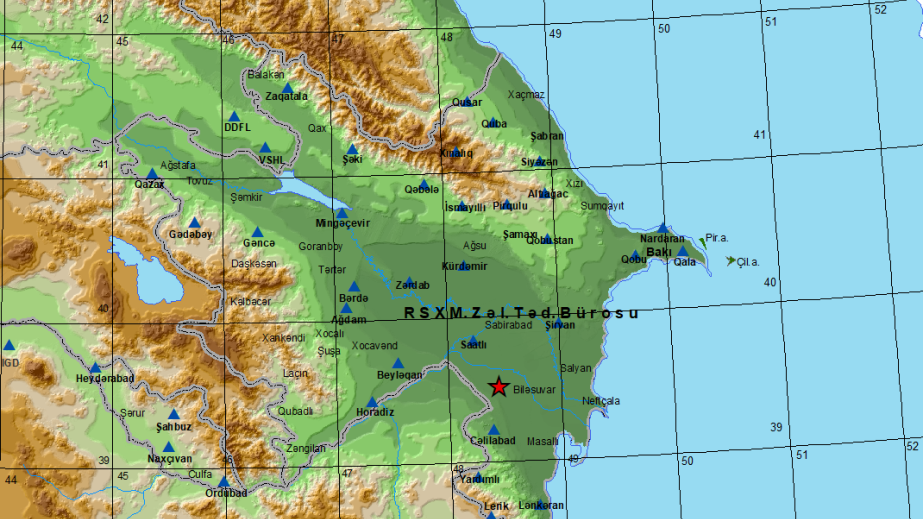 Biləsuvarda zəlzələ olub