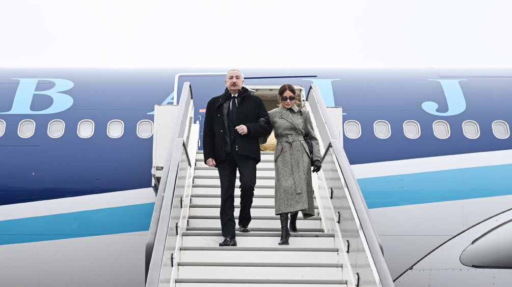 President Ilham Aliyev arrives in Switzerland to attend World Economic Forum annual meeting