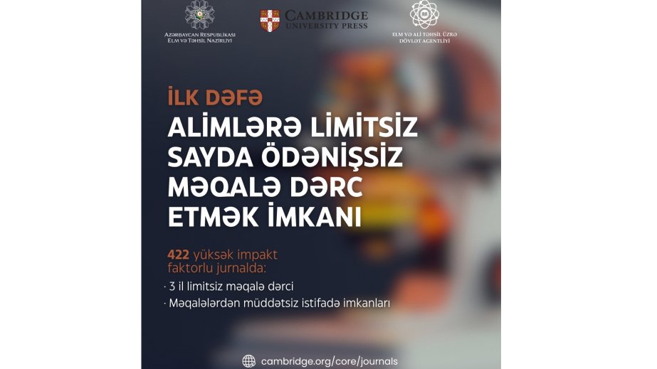 Azerbaijani scholars granted free publishing opportunities in Cambridge University Press journals
