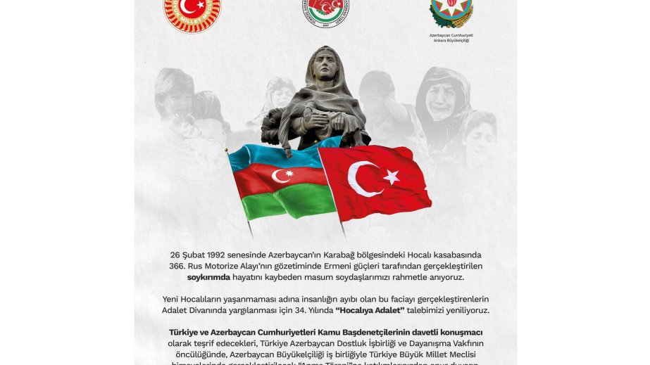 Turkish parliament to host event dedicated to 34th anniversary of Khojaly genocide