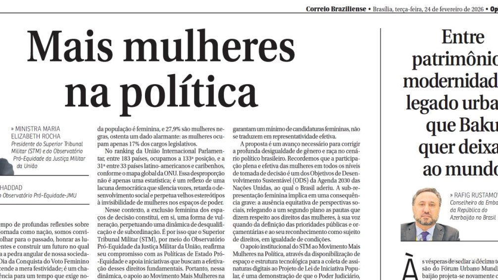 Braziliya mediasında Ümumdünya Şəhərsalma Forumunun 13-cü Sessiyasına həsr olunmuş məqalə dərc edilib