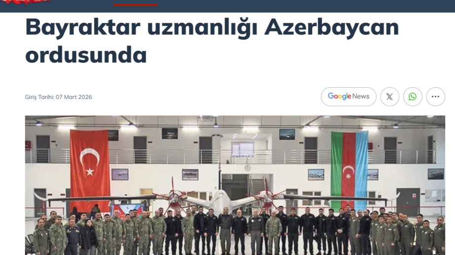 Sabah newspaper: “Bayraktar” company contributes to personnel training of Azerbaijan Armed Forces