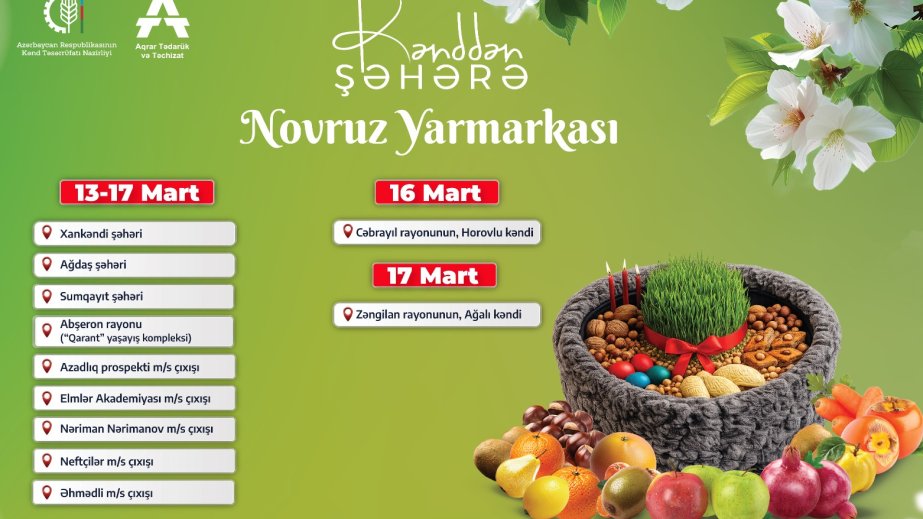 İşğaldan azad olunmuş ərazilərdə “Kənddən Şəhərə” Novruz yarmarkası təşkil ediləcək