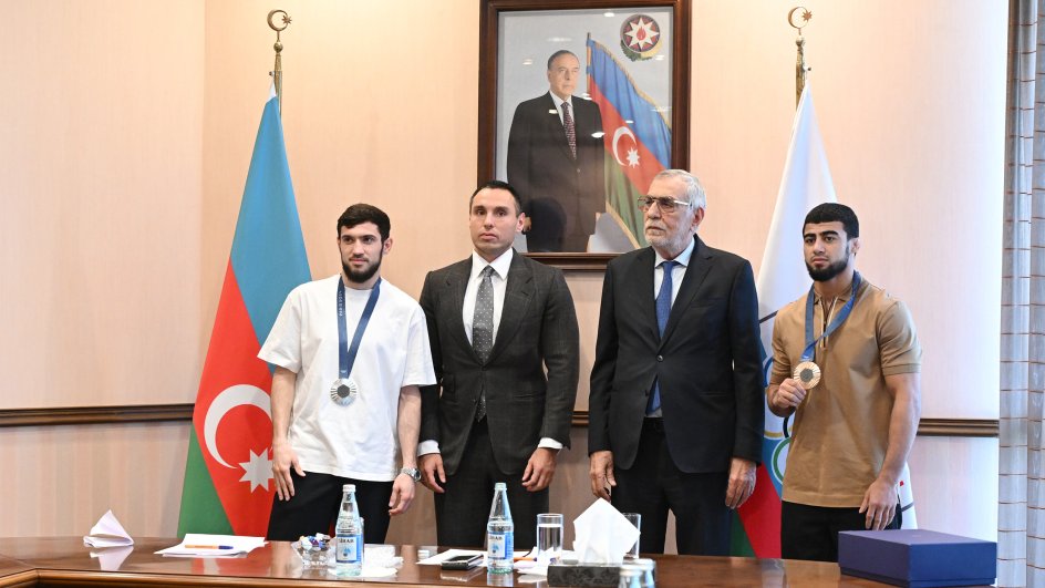 Renewed Paris 2024 Olympic medals presented to Azerbaijani athletes