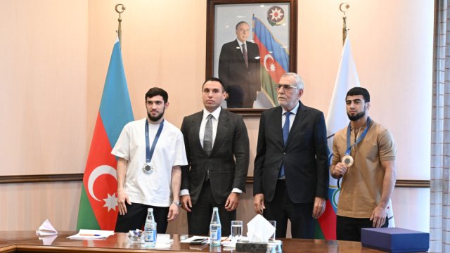 Renewed Paris 2024 Olympic medals presented to Azerbaijani athletes