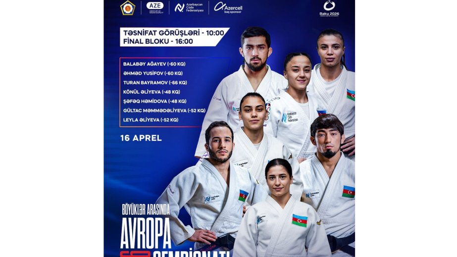 Azərbaycanın 7 cüdoçusu Avropa çempionatında mübarizəyə başlayır