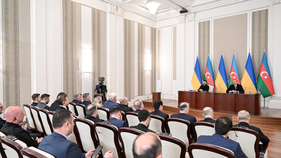 Presidents of Azerbaijan and Ukraine delivered press statements