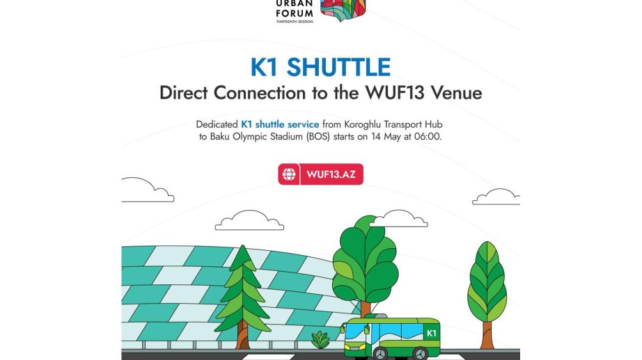 Dedicated K1 Shuttle Service launched for WUF13 participants between Koroghlu and Baku Olympic Stadium