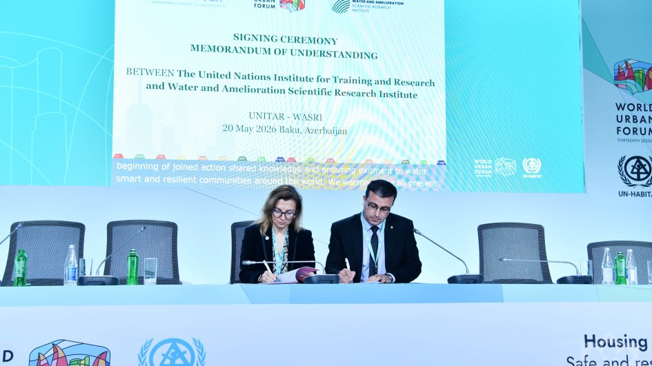 UNITAR and Azerbaijan`s Amelioration Scientific Research Institute sign MoU as part of WUF13