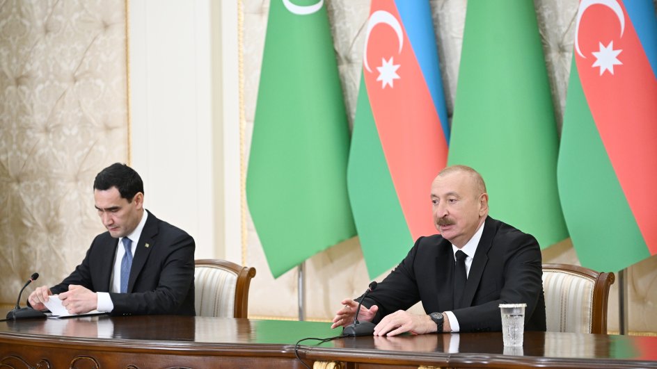 Presidents of Azerbaijan and Turkmenistan delivered press statements