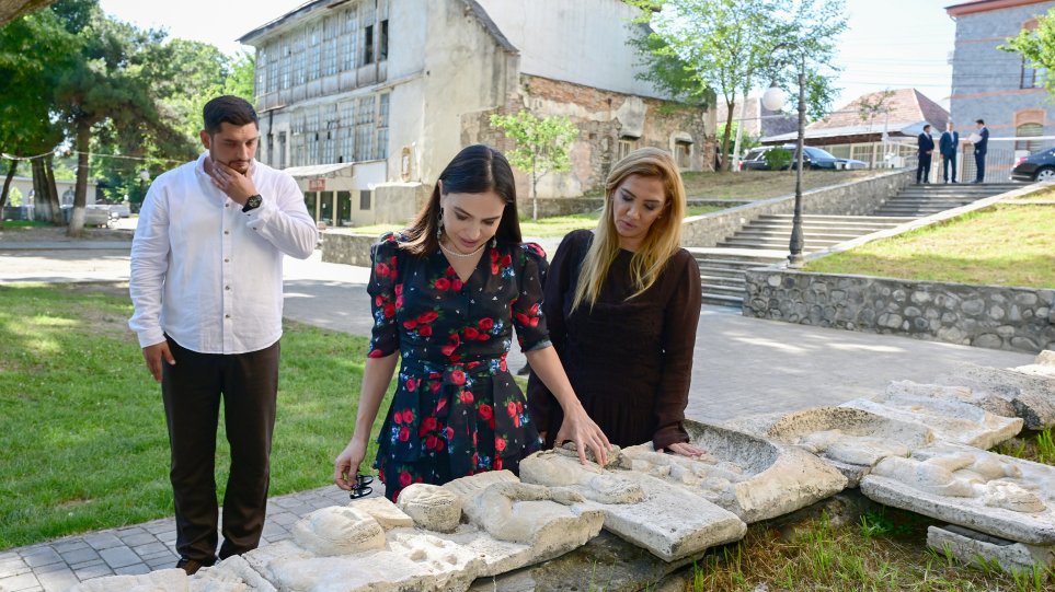 Leyla Aliyeva reviews restoration and reconstruction works at Muhammad Fuzuli Park in Sheki