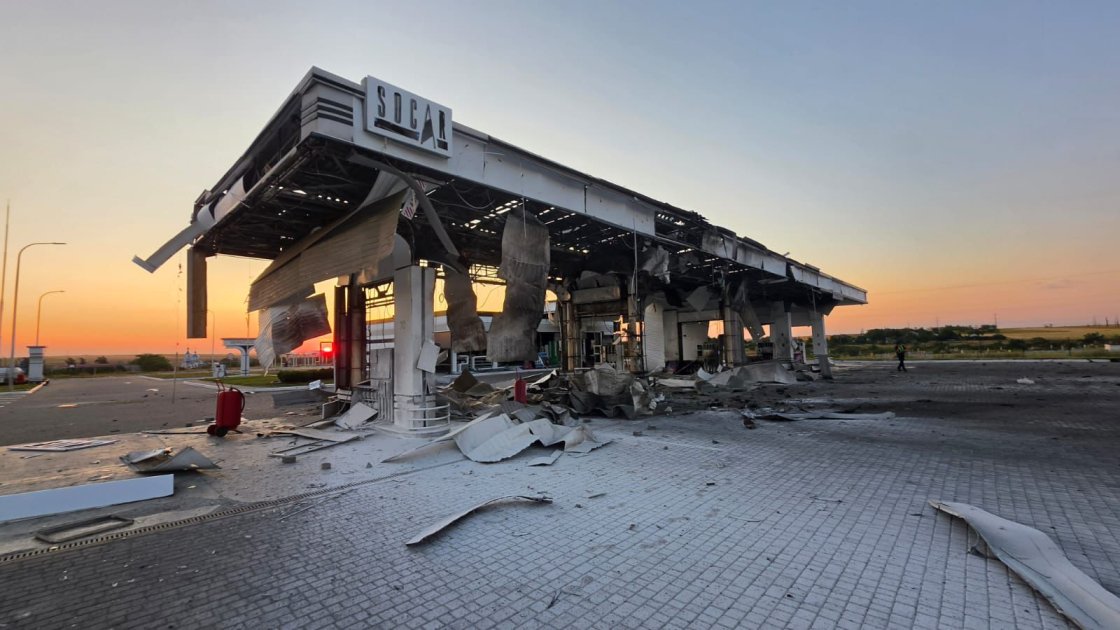 SOCAR fuel station in Mykolaiv region hit by drone strike