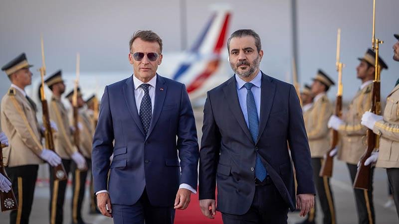 French President Emmanuel Macron in Syria