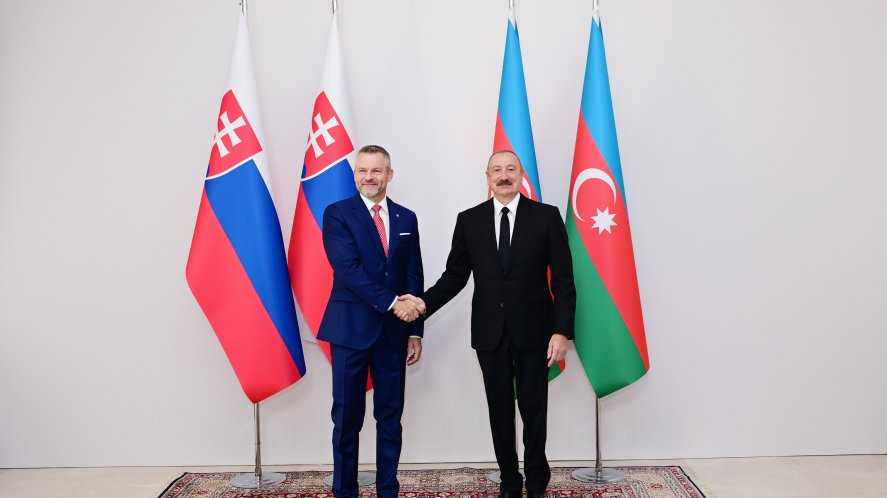 Slovakiya Prezidenti Peter Pelleqrininin Şuşada rəsmi qarşılanma mərasimi olub