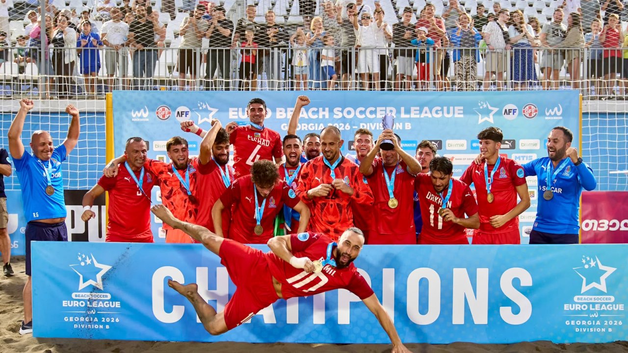 Azerbaijan beach soccer team wins Euro Beach Soccer League Division B
