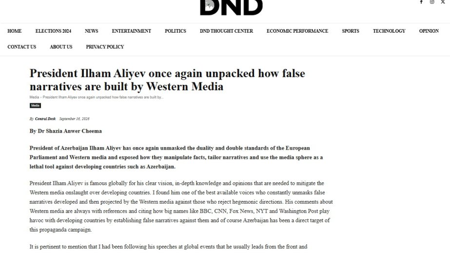 International expert: President Ilham Aliyev once again explained how false narratives are built by Western media