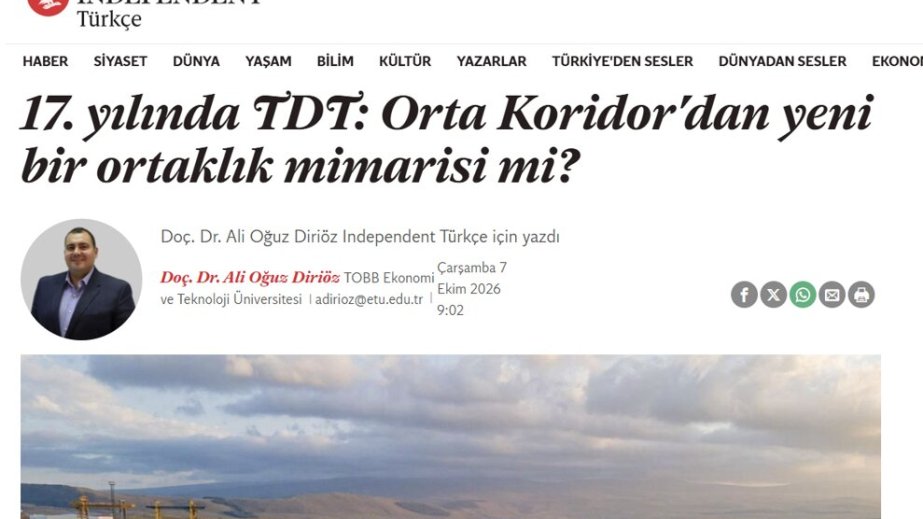 Türkiyə eksperti: Orta Dəhliz Türk dünyasının transformasiyası üçün başlanğıc nöqtəsidir