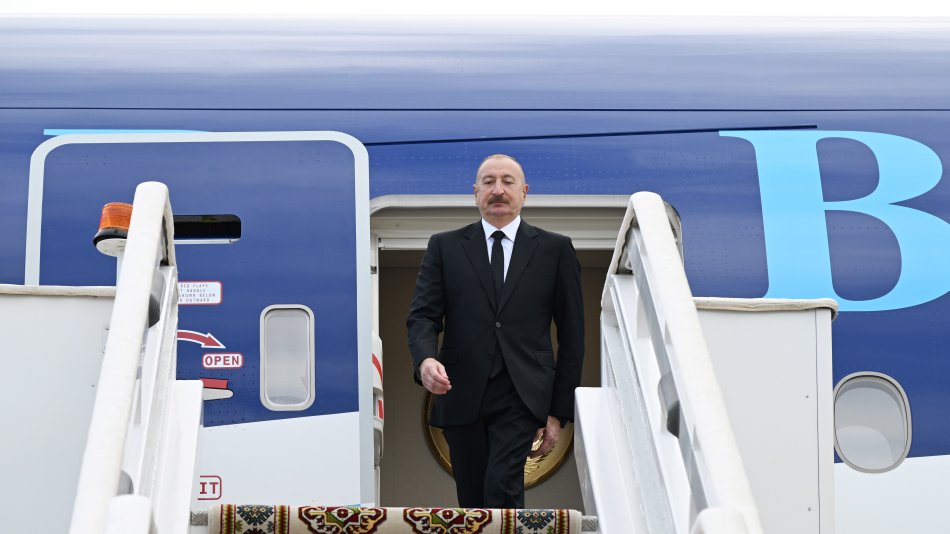 President Ilham Aliyev arrived in Turkmenistan on working visit