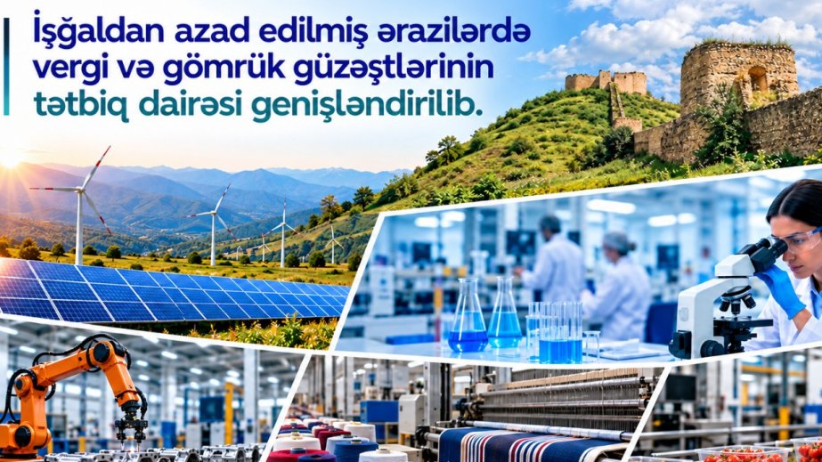 Azad edilmiş ərazilərdə vergi və gömrük güzəştlərinin tətbiq dairəsi genişləndirilib