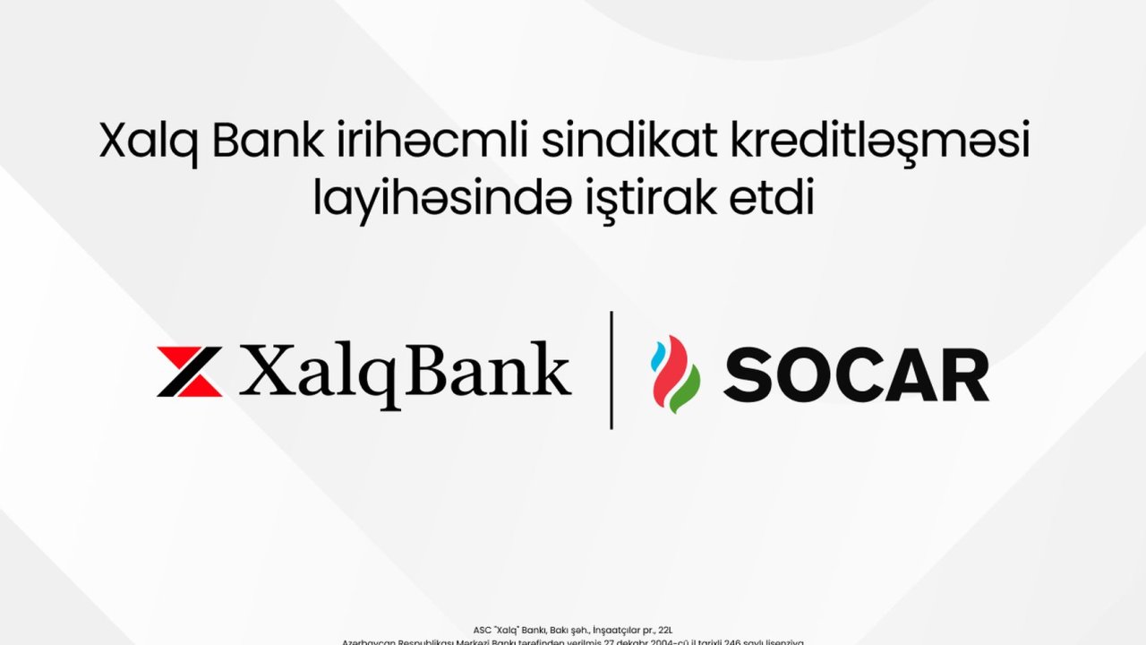 Xalq Bank 1,6 milyard dollarlıq beynəlxalq maliyyələşmə layihəsində iştirak edib